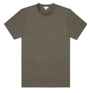 Sunspel Riviera T-shirt col rond printemps/été Khaki