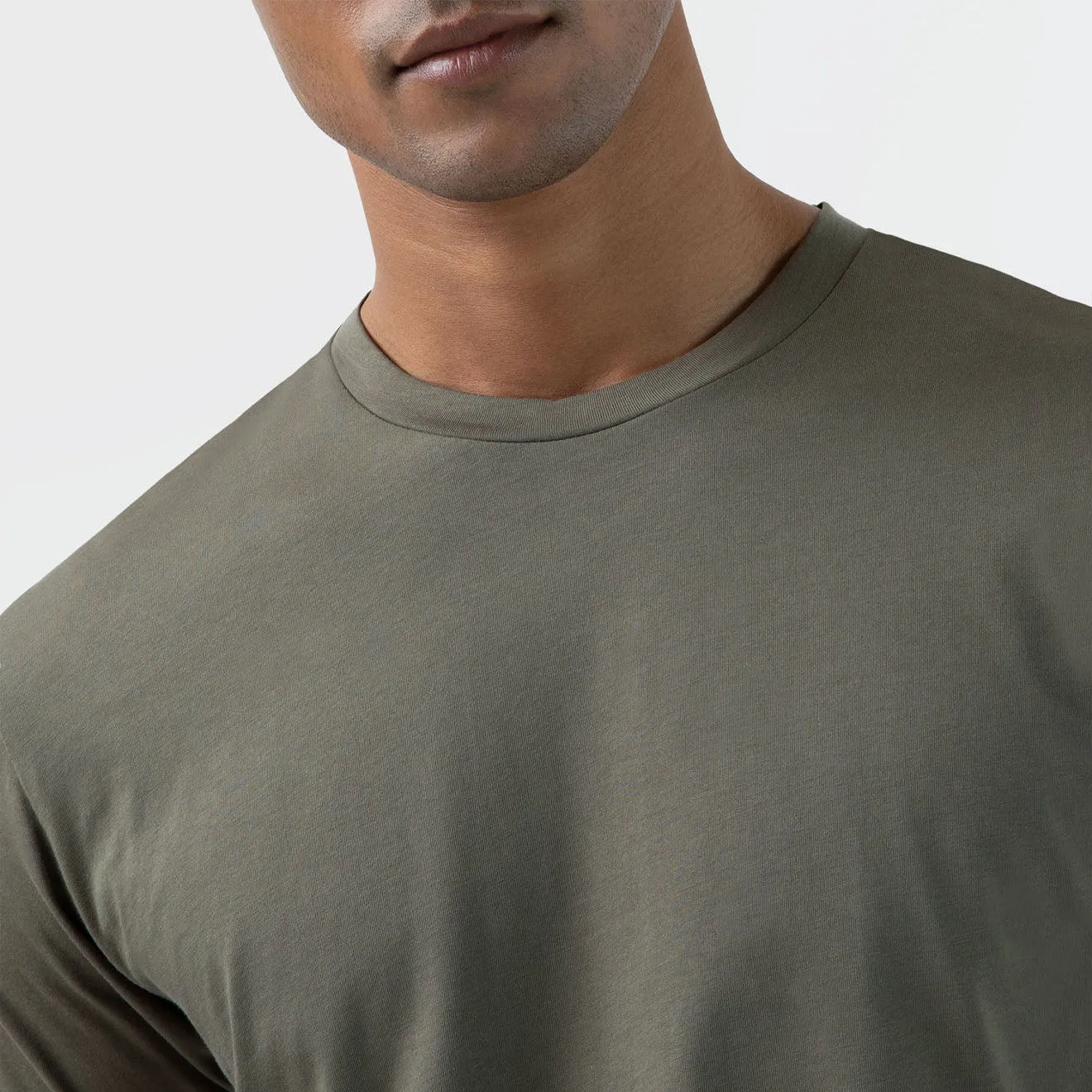 Sunspel Riviera T-shirt col rond printemps/été Khaki