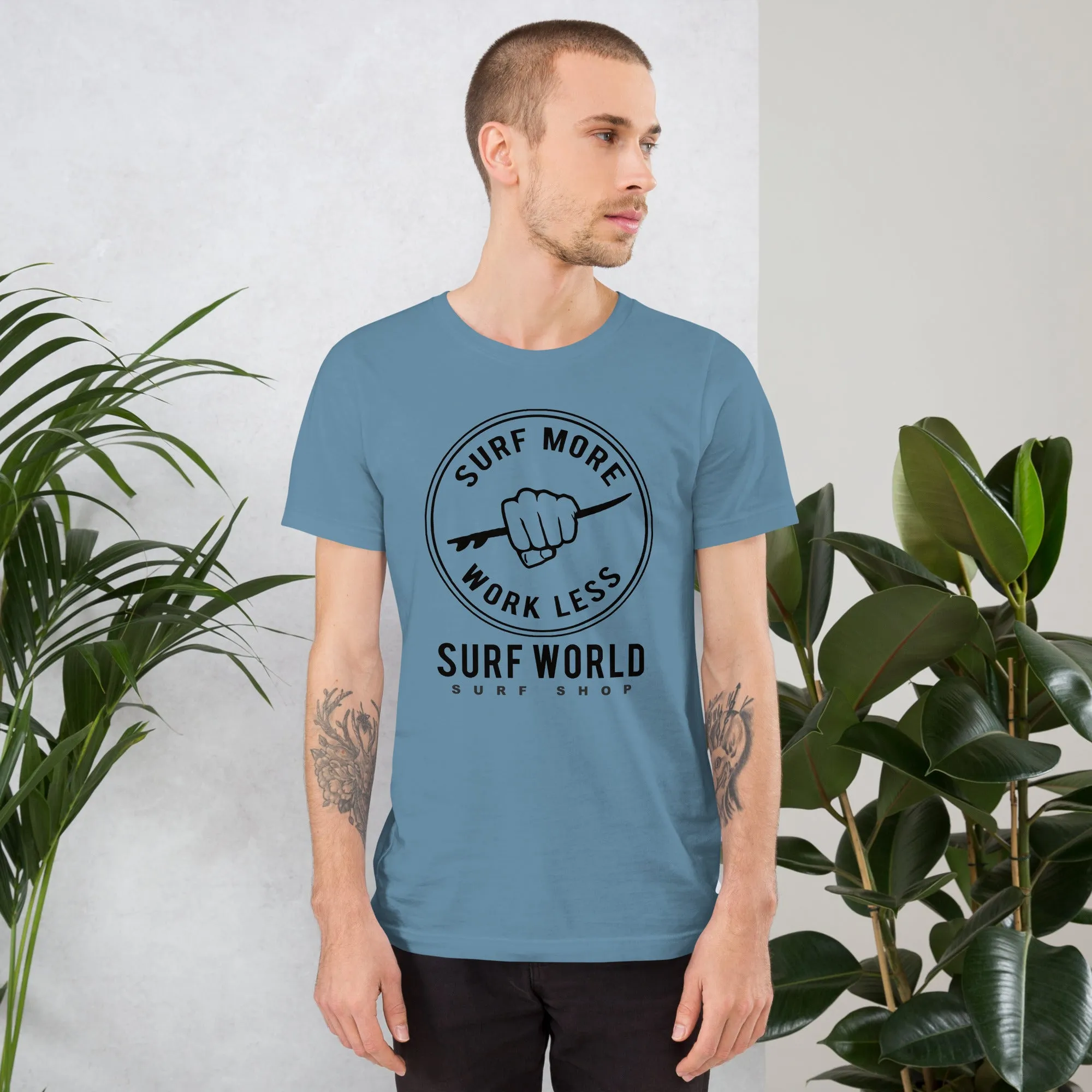 Surfez Plus Travaillez Moins est le T-shirt Emblématique de Surf World