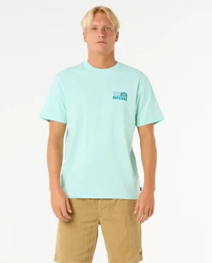 T-shirt Surf Revival superposé en aqua clair