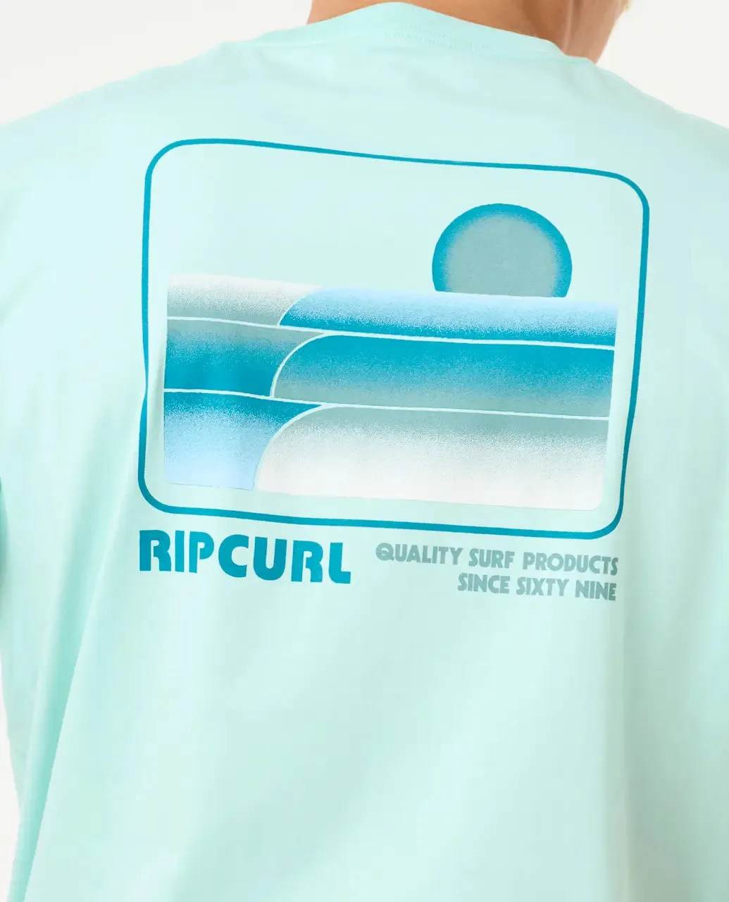 T-shirt Surf Revival superposé en aqua clair