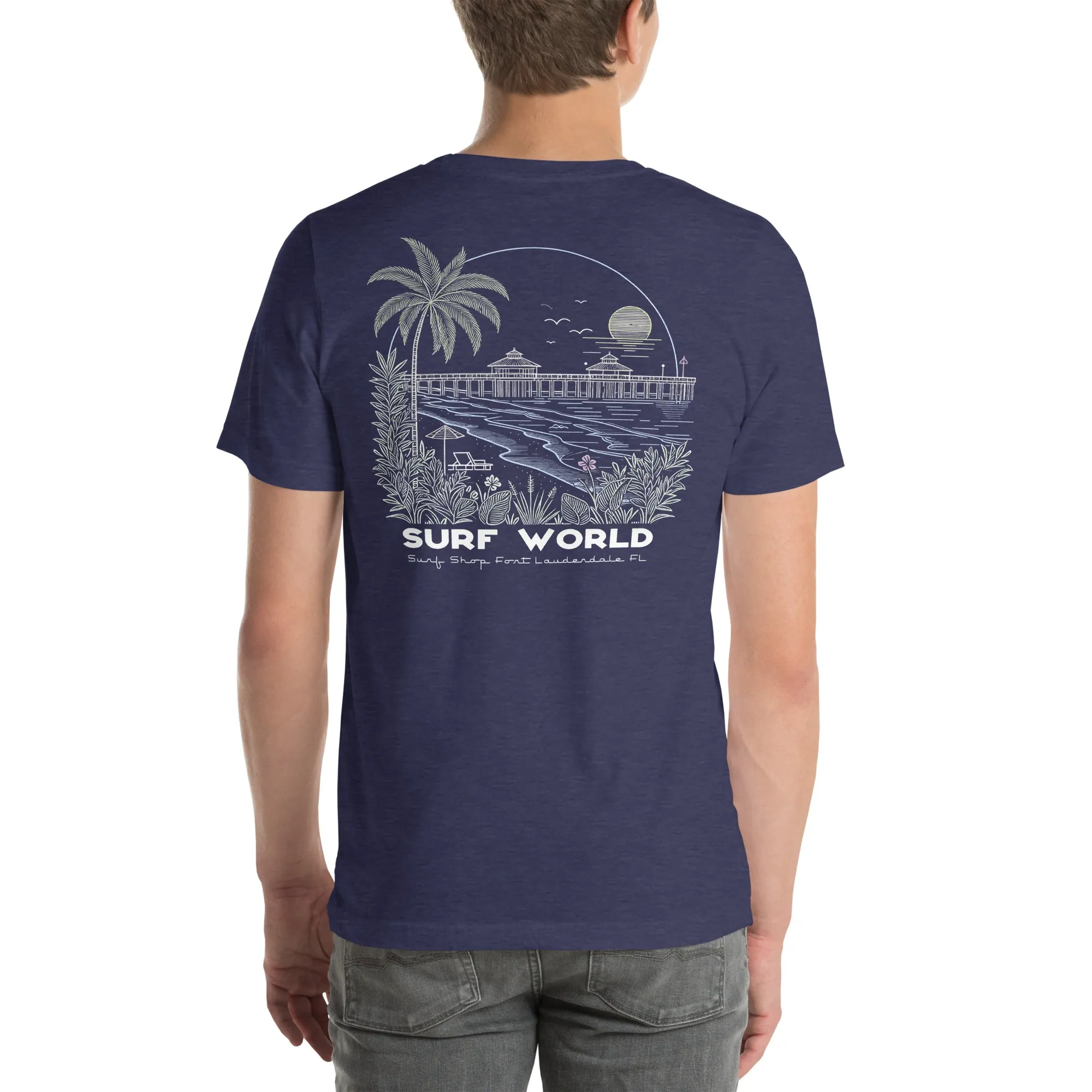 T-shirt Surf World à motifs palmes pastel