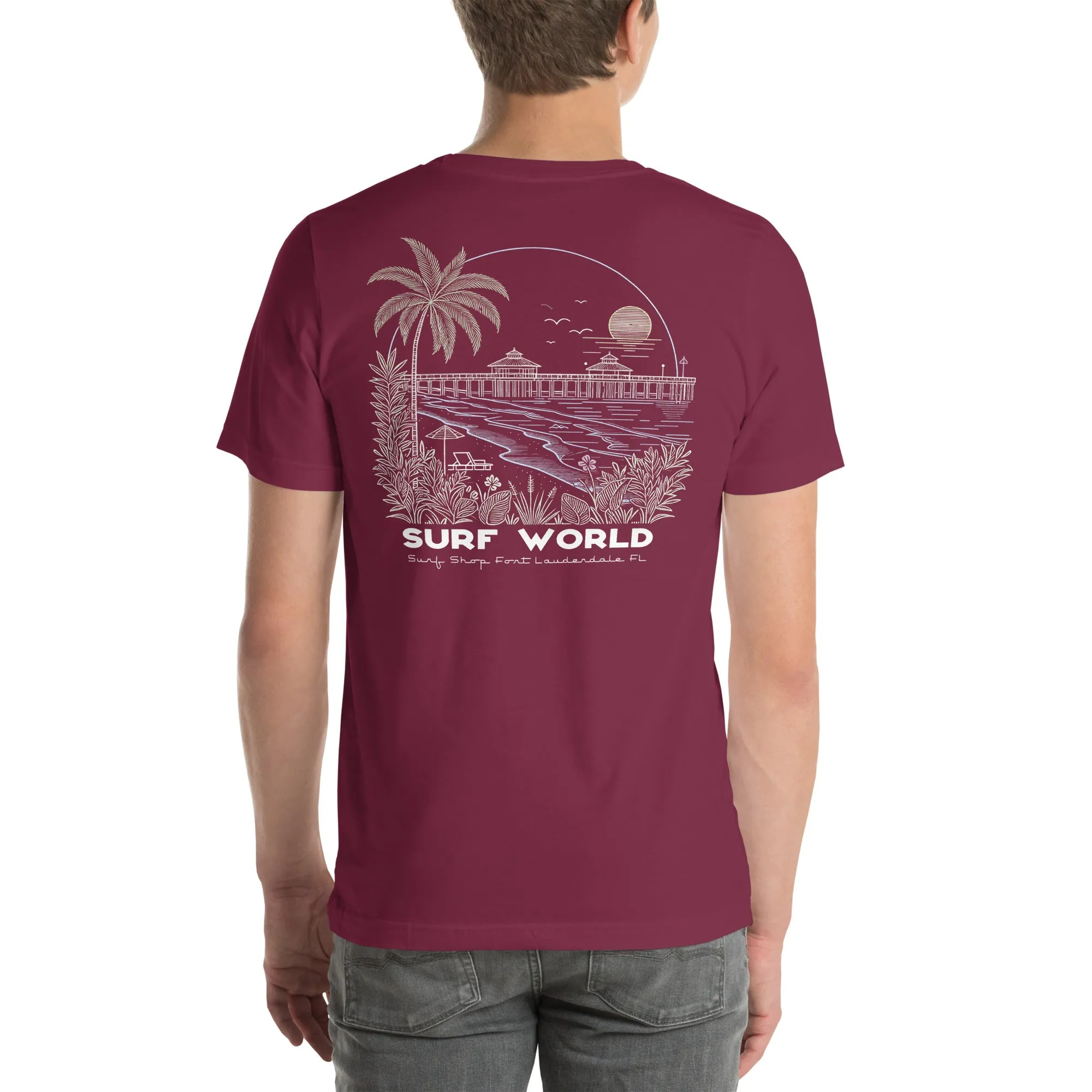 T-shirt Surf World à motifs palmes pastel