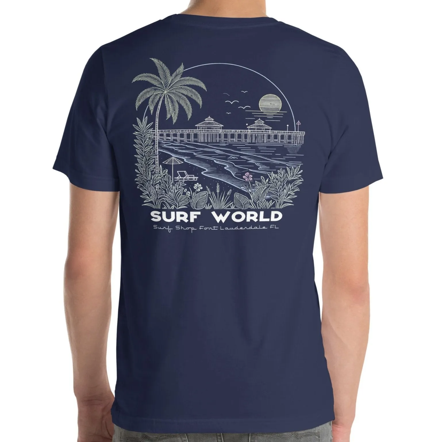T-shirt Surf World à motifs palmes pastel