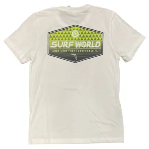 T-shirt Surf World Triangles Floride - Blanc / Citron vert