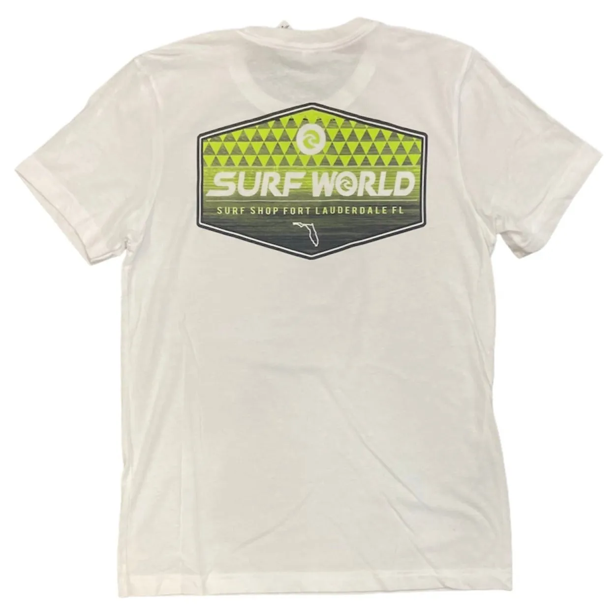 T-shirt Surf World Triangles Floride - Blanc / Citron vert
