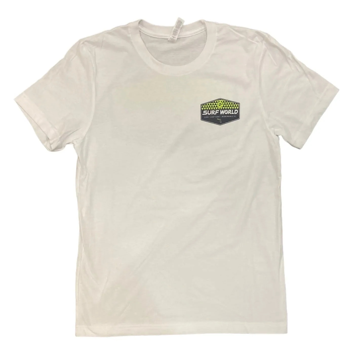 T-shirt Surf World Triangles Floride - Blanc / Citron vert