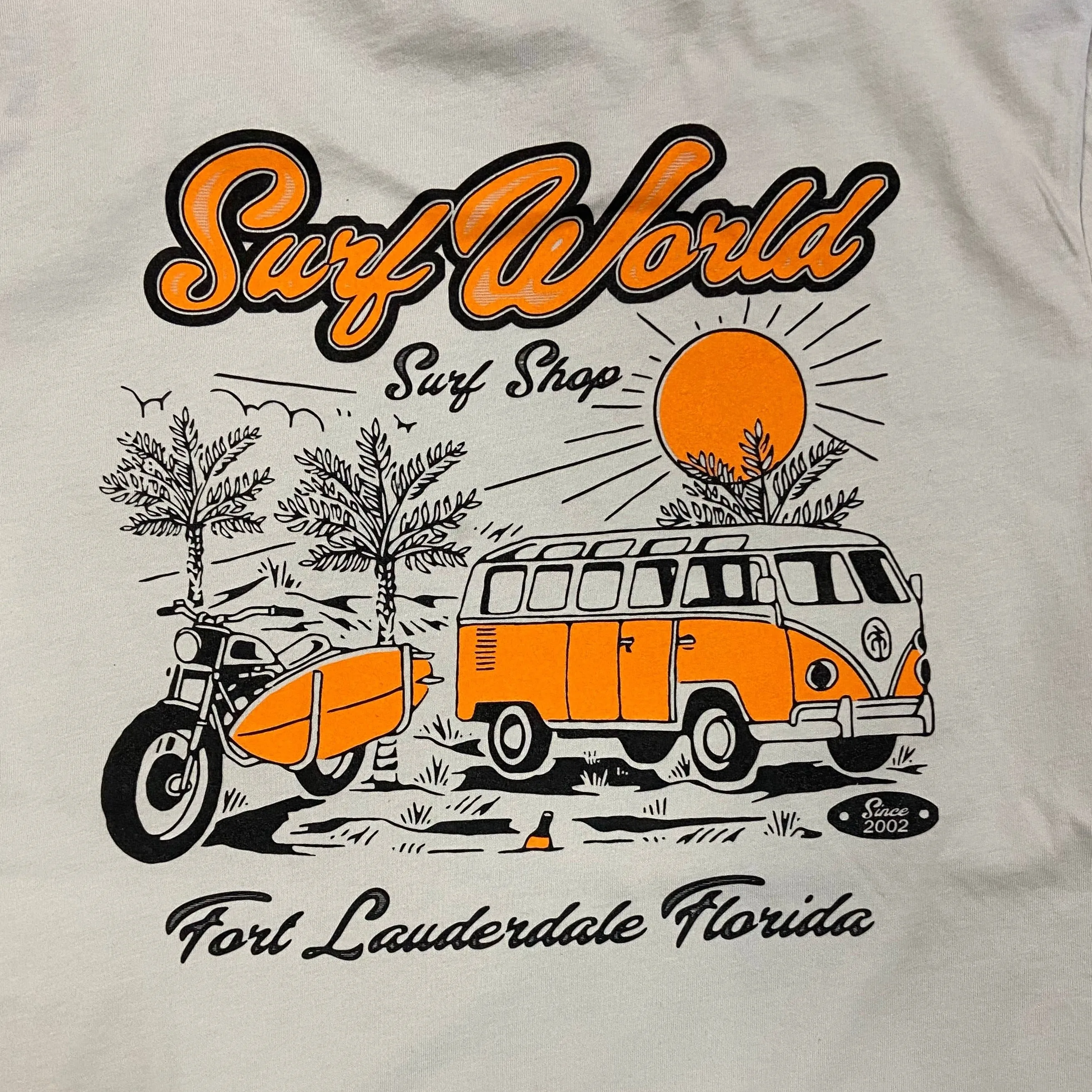 T-shirt Surf World VW Bus Floride - Gris beige clair