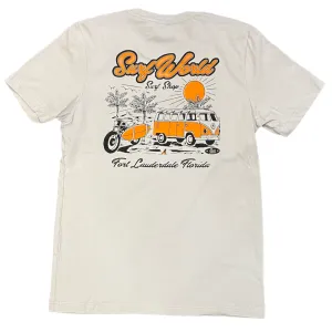 T-shirt Surf World VW Bus Floride - Gris beige clair