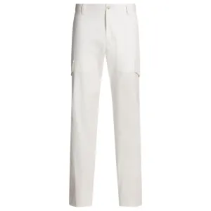 Pantalon ajusté effilé en coton, soie et élasthanne