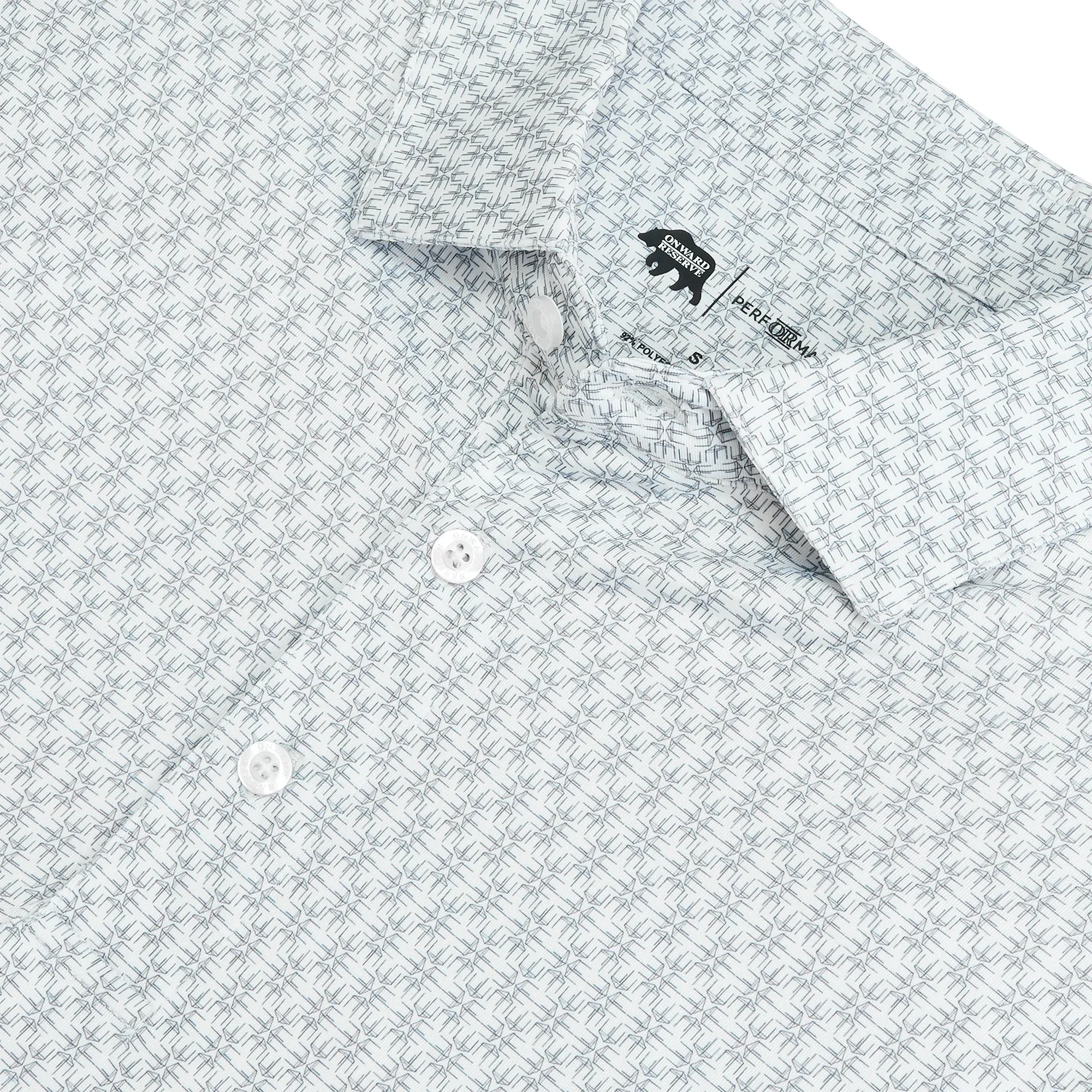 Polo de Performance Imprimé Tents - Blanc