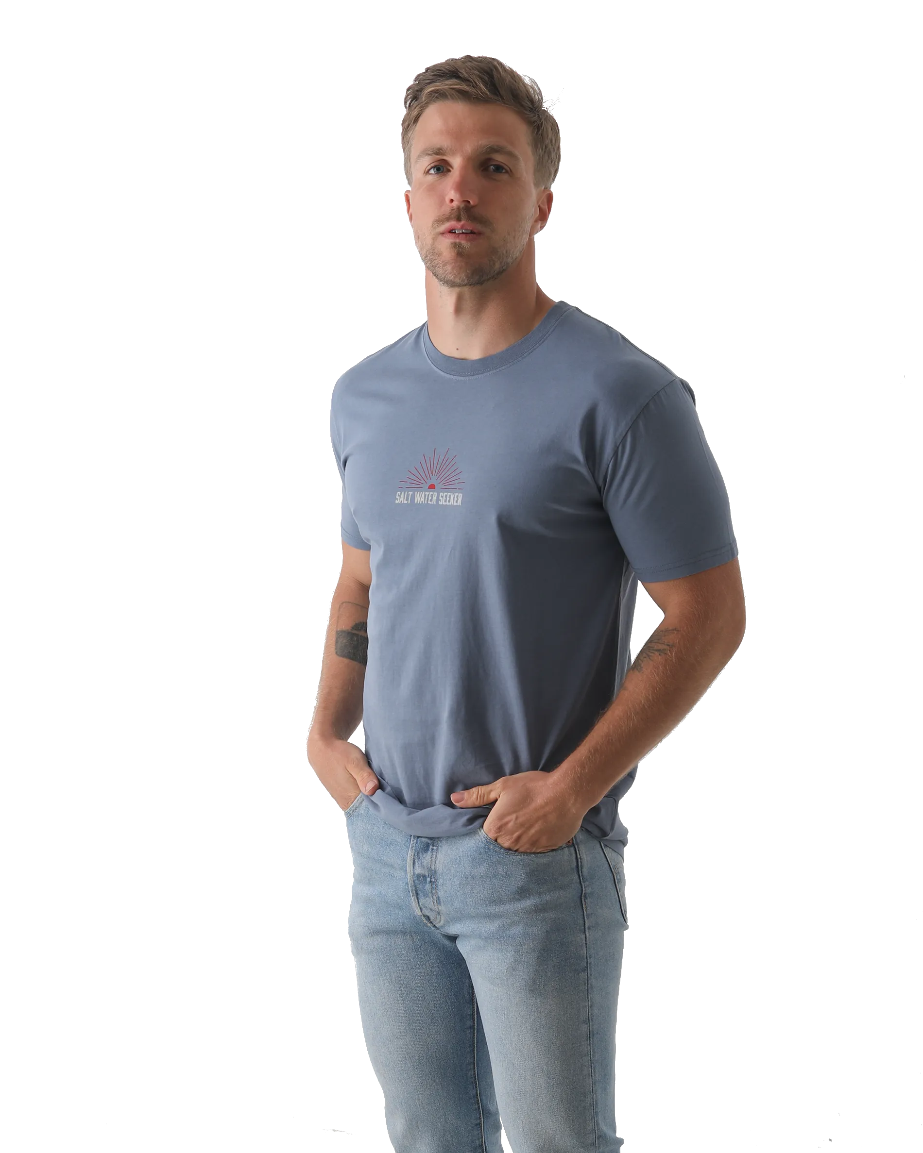 T-shirt Texas en bleu délavé