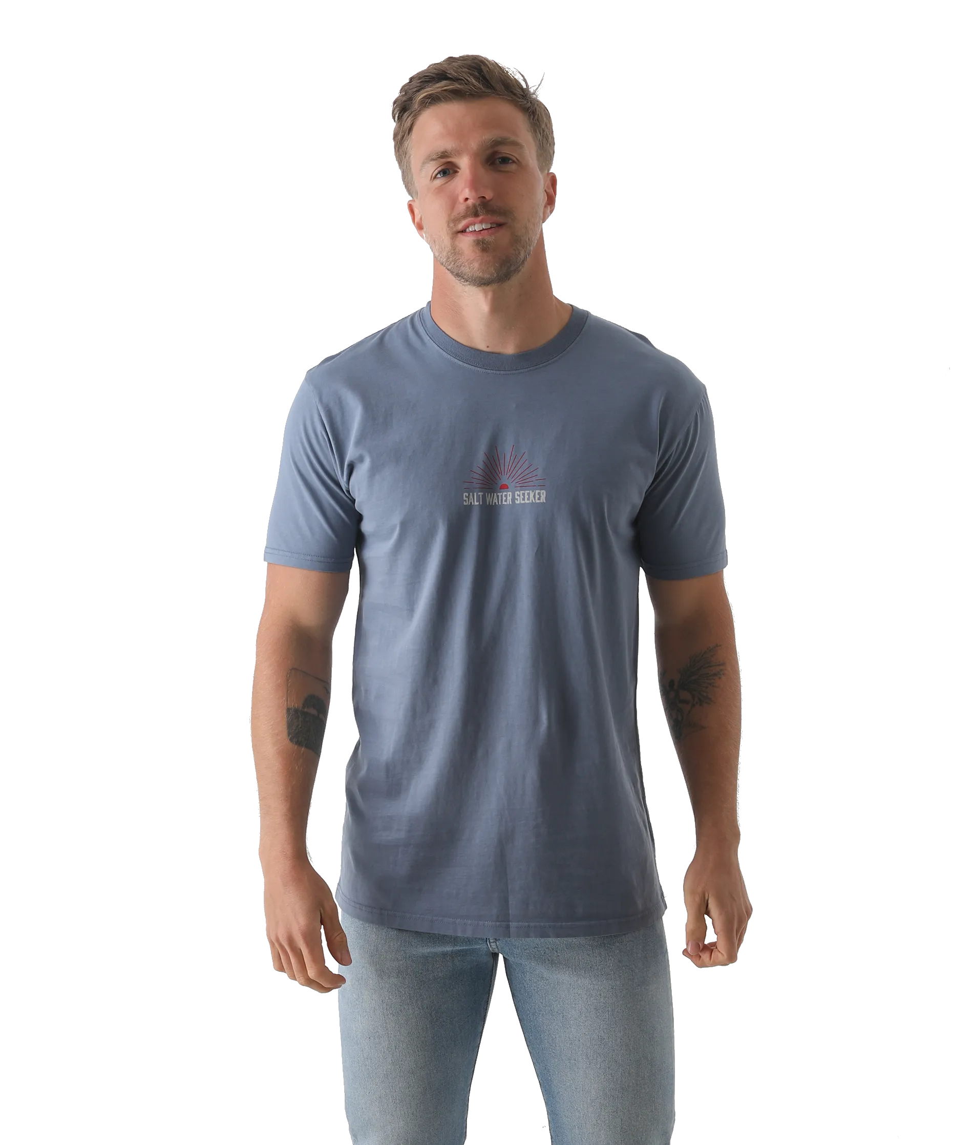 T-shirt Texas en bleu délavé