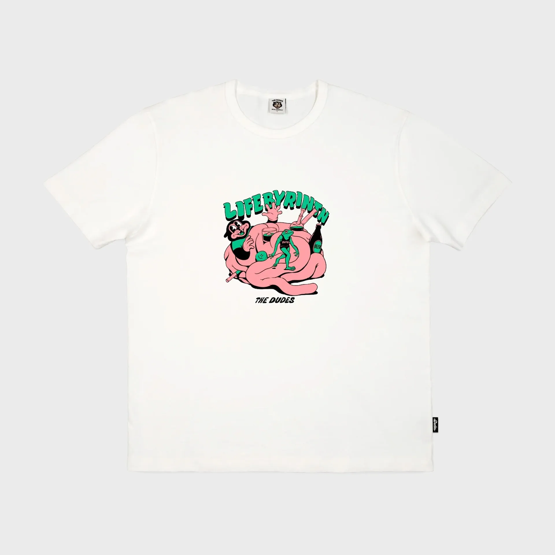 T-Shirt pour Hommes The Dudes Lifebyrinth - Crème