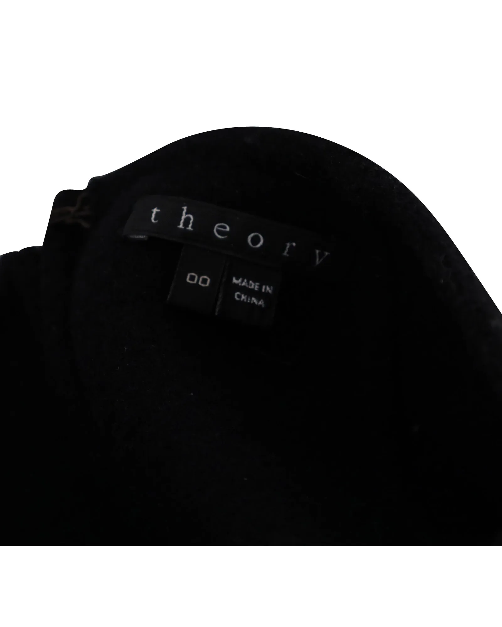 Mini-jupe en laine noire avec garniture en cuir Theory
