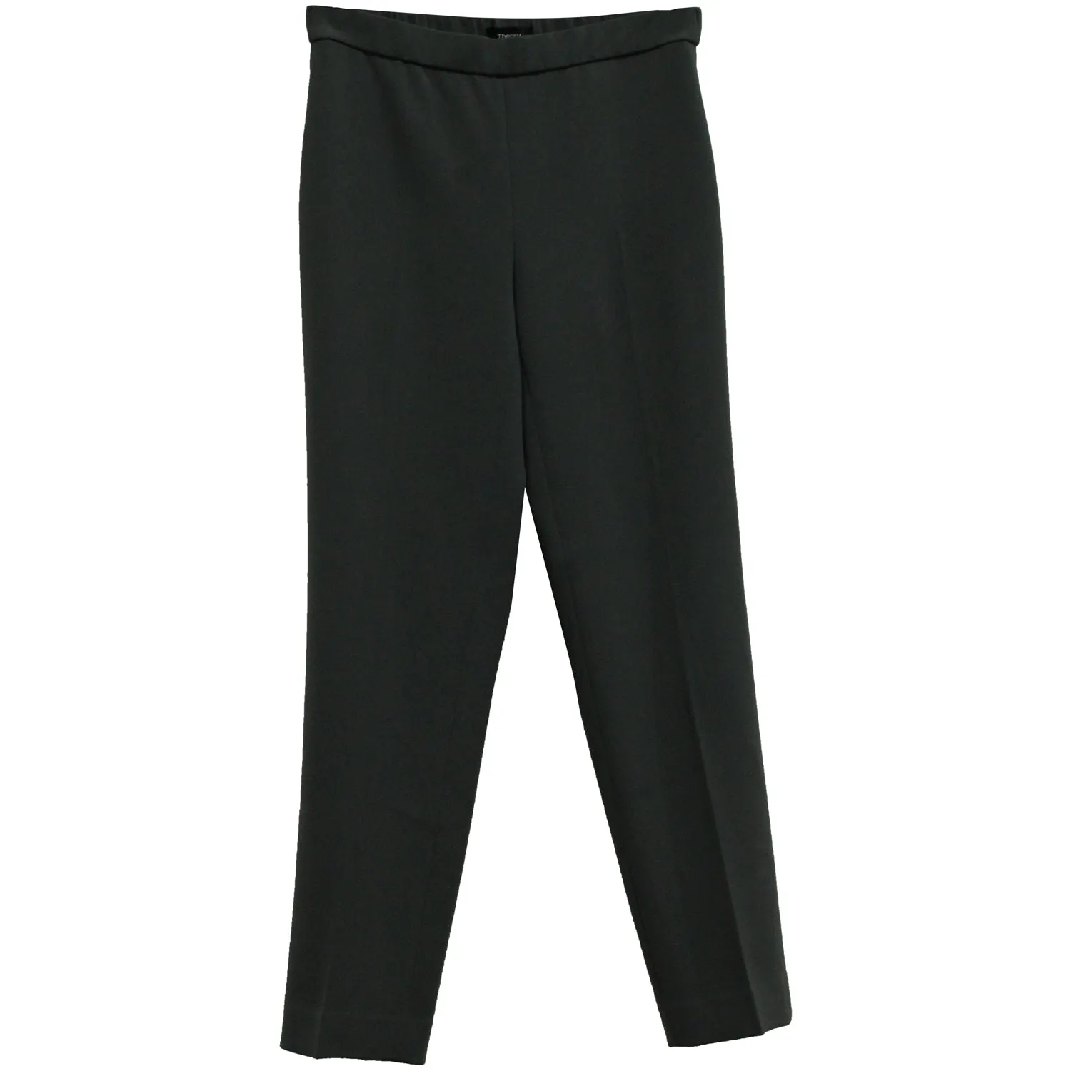 Pantalon droit à jambe droite en triacétate gris