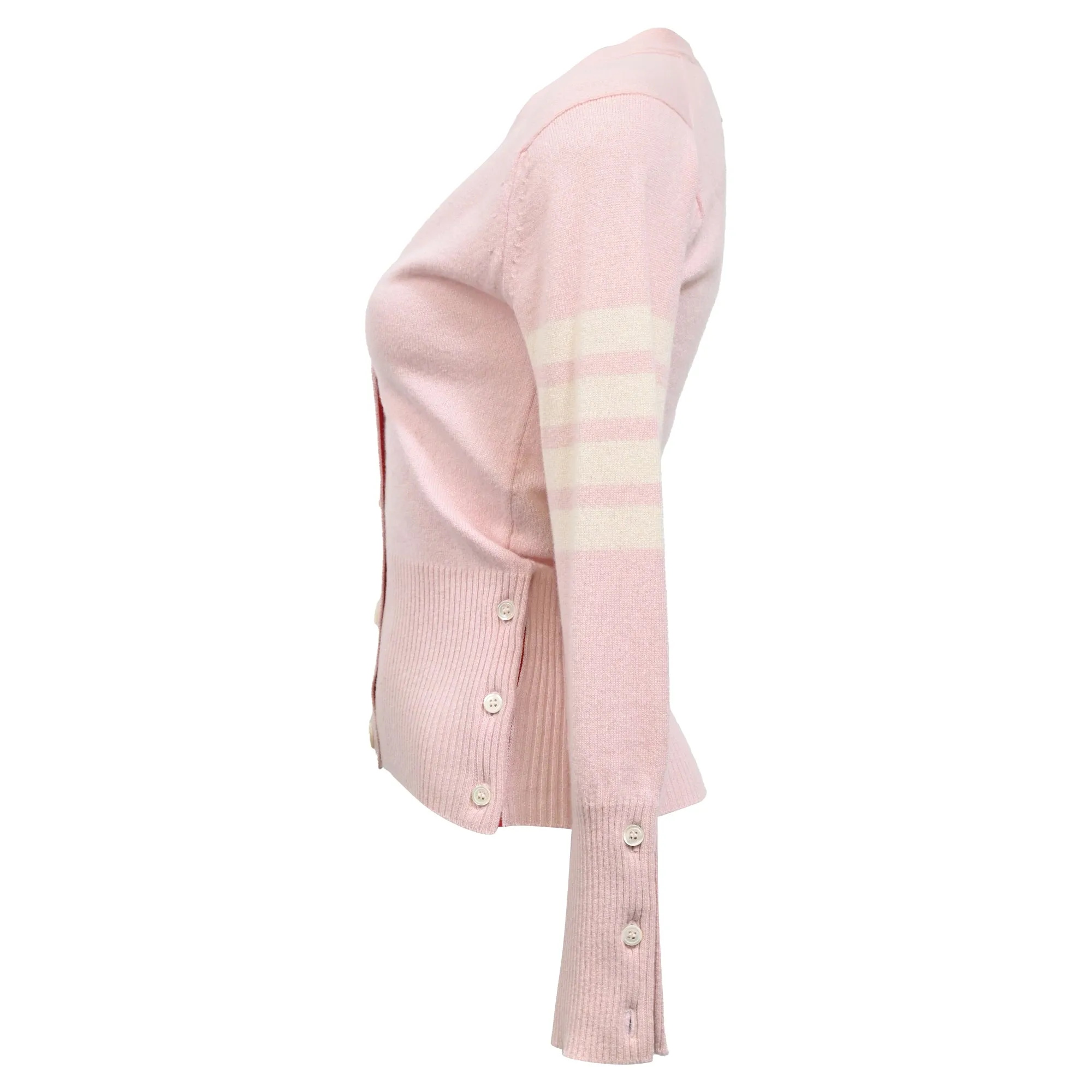 Cardigan à boutons Thom Browne 4-Bar en coton rose