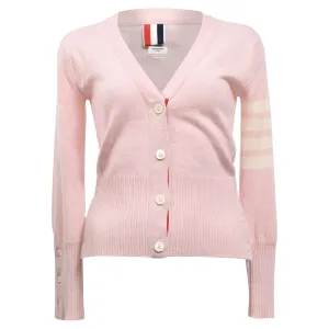 Cardigan à boutons Thom Browne 4-Bar en coton rose