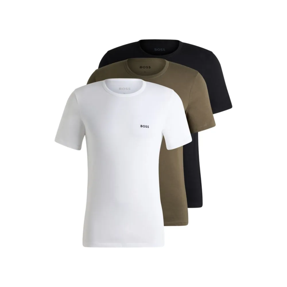Pack de trois t-shirts en coton avec broderie de logo