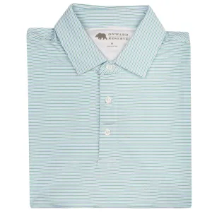 Polo de Performance Tour Stripe - Bleu/Vert