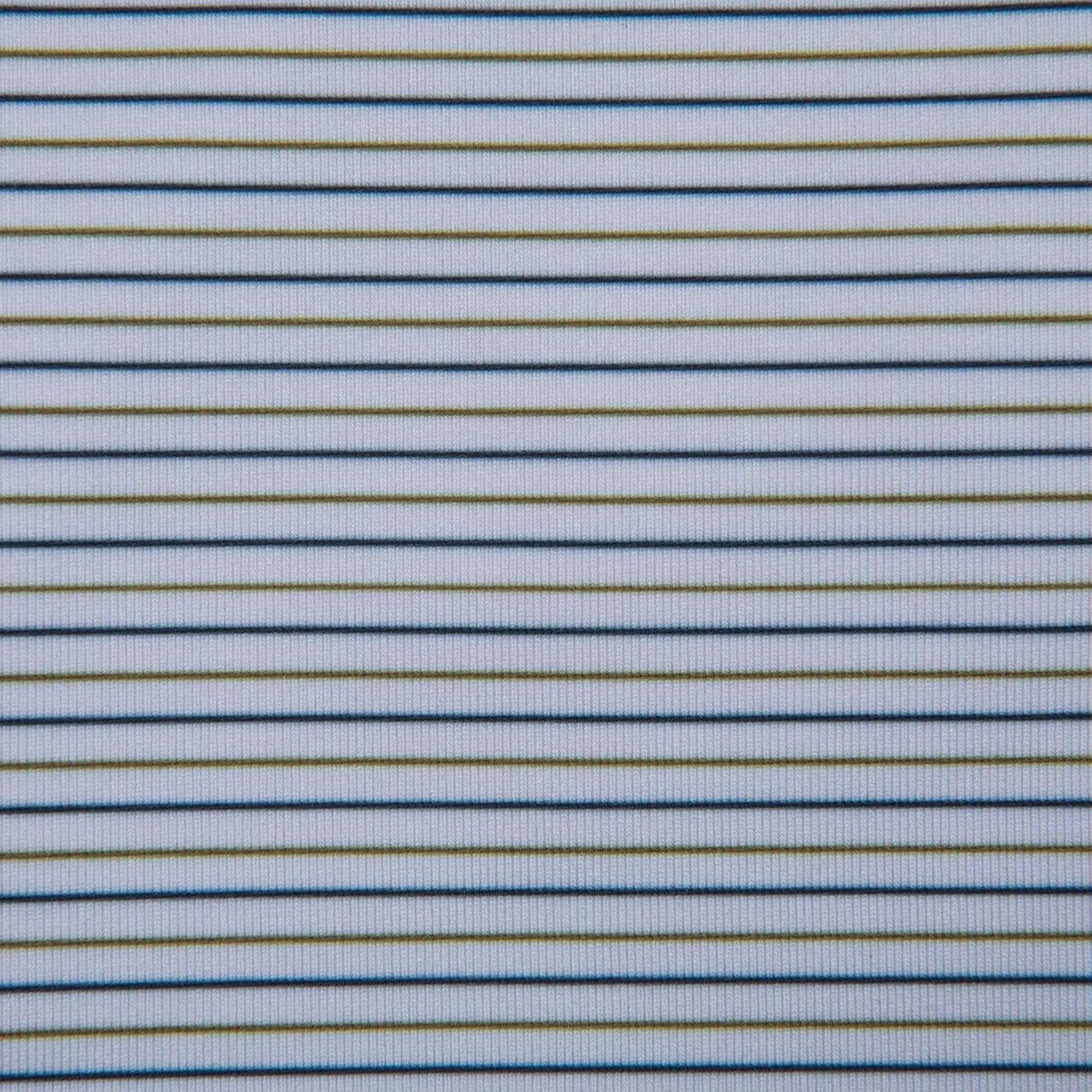 Polo de Performance Tour Stripe - Vert Olive/Bleu Universitaire