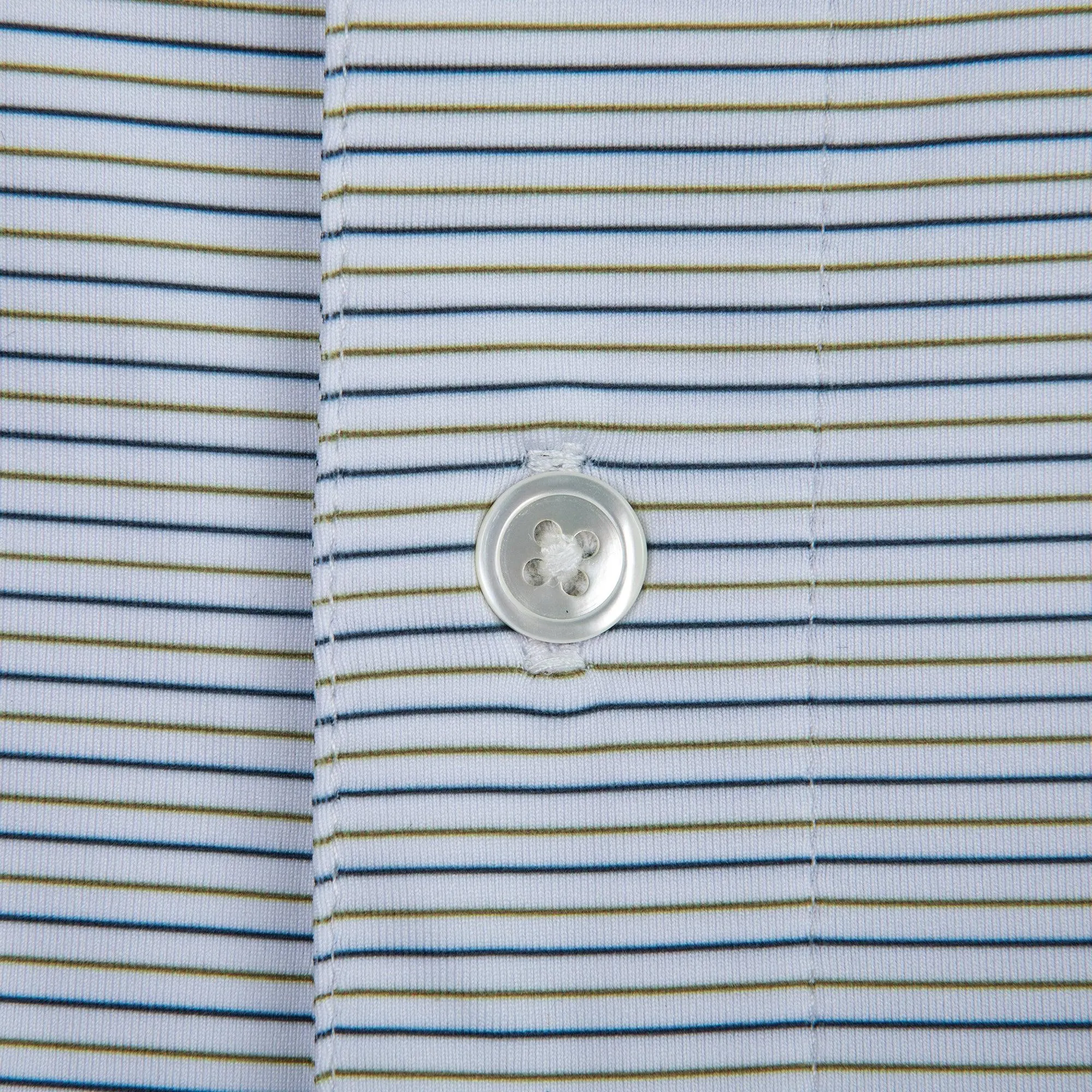 Polo de Performance Tour Stripe - Vert Olive/Bleu Universitaire
