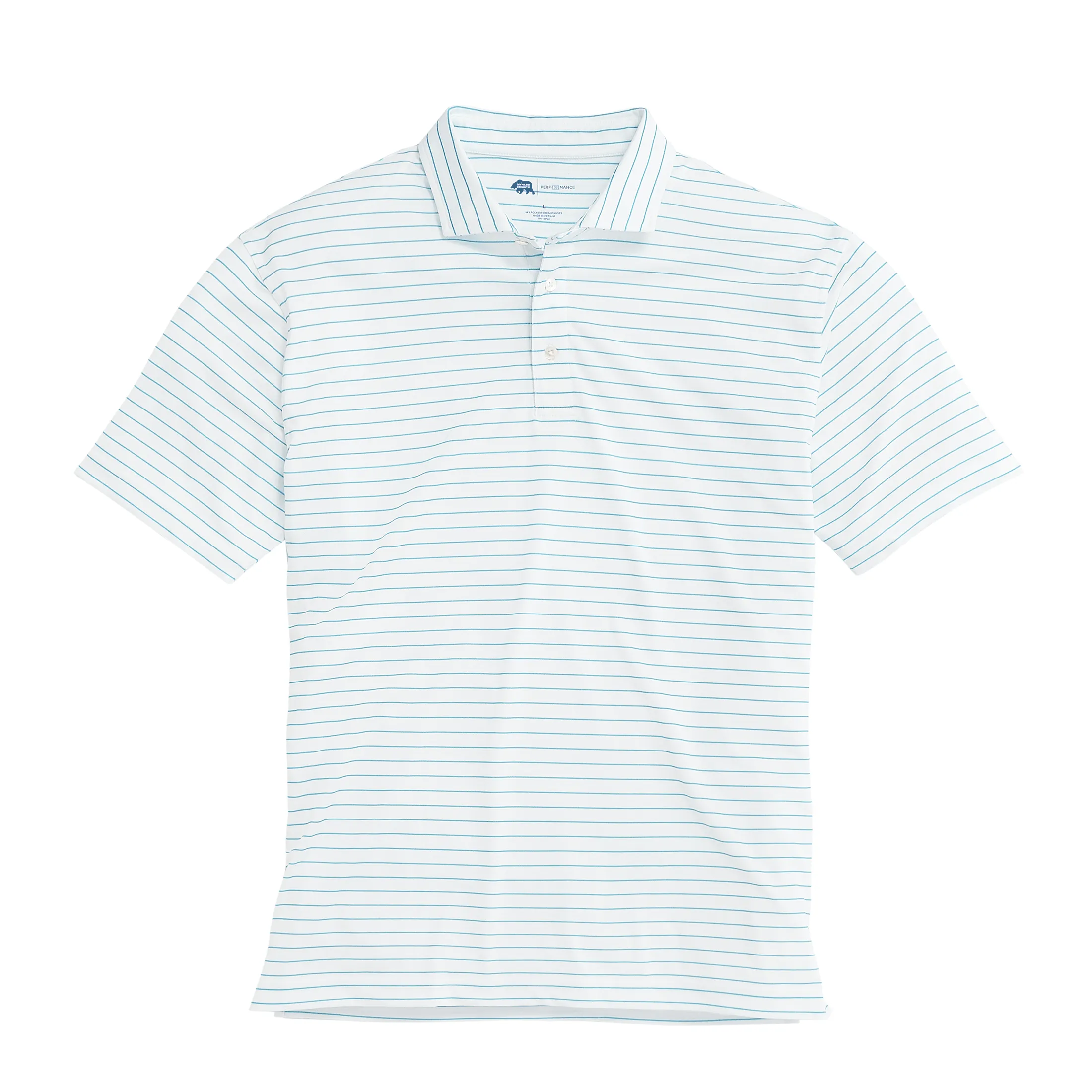 Polo Performance Piqué à Rayures Tourney - Bleu Cabana