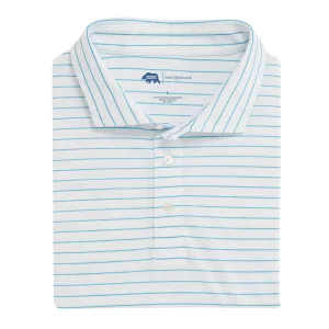Polo Performance Piqué à Rayures Tourney - Bleu Cabana