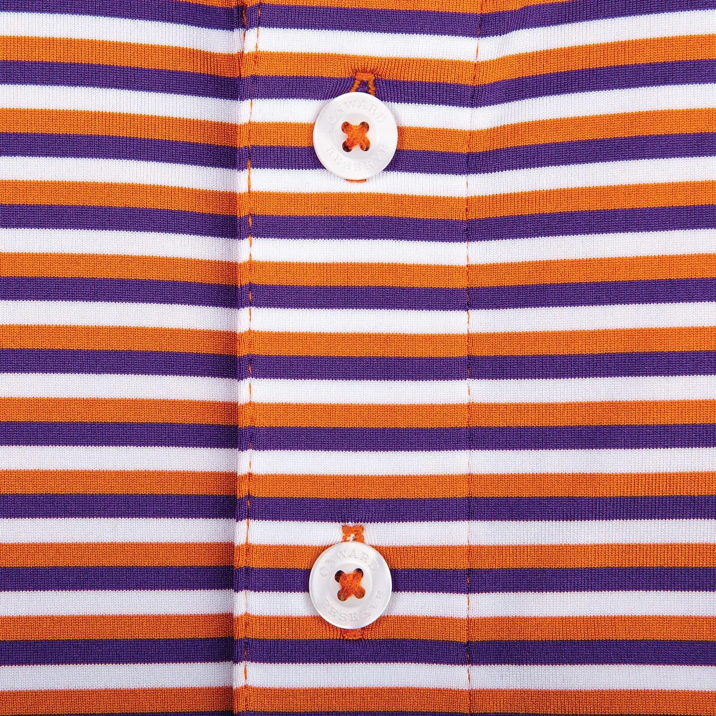 Polo de Performance à Triple Rayure - Orange/Violet