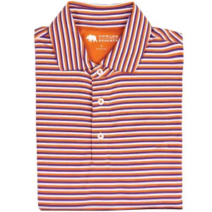 Polo de Performance à Triple Rayure - Orange/Violet
