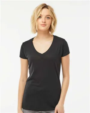 Tultex 244 T-shirt pour femmes à col en V en poly-riche