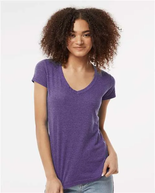 Tultex 244 T-shirt pour femmes à col en V en poly-riche