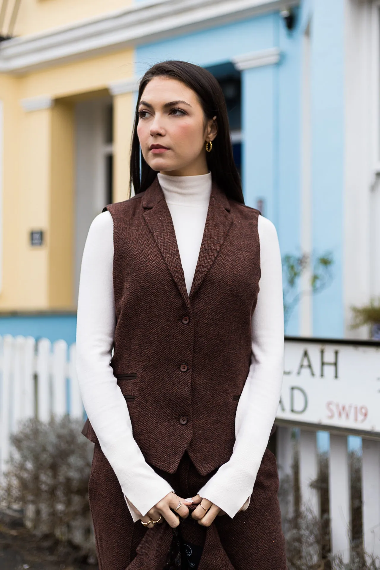 Gilet en tweed à chevrons des années 1920