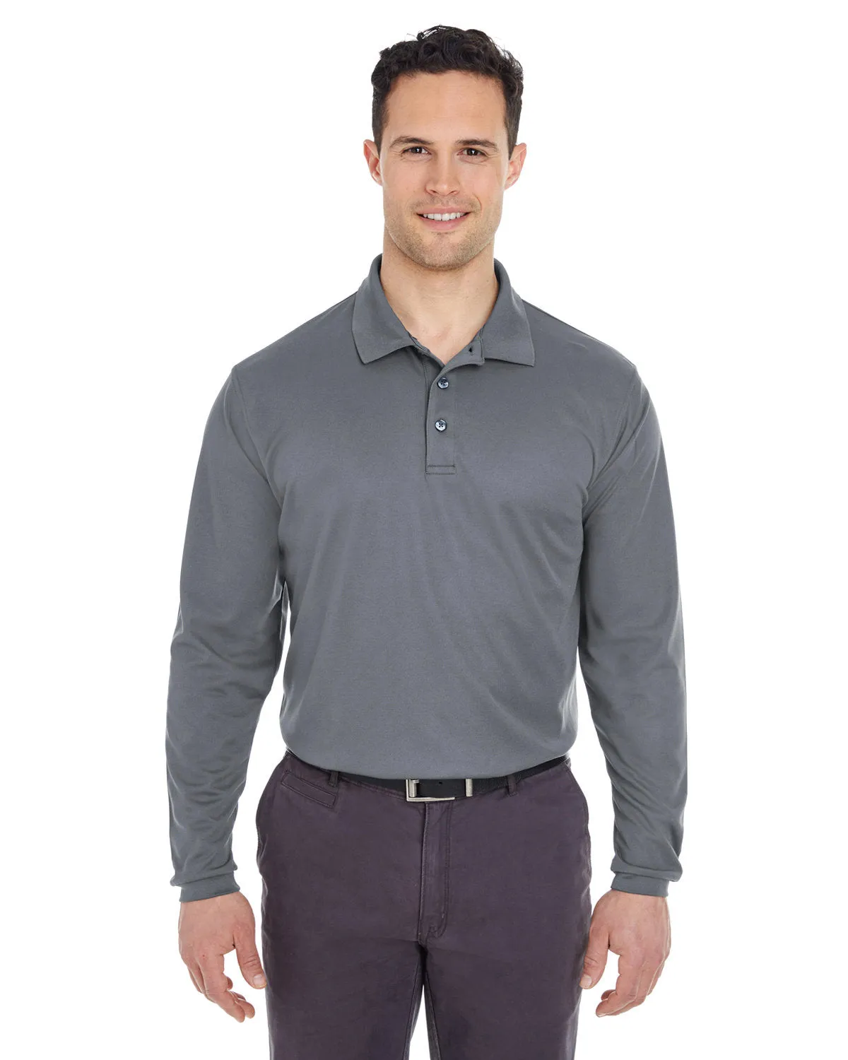 UltraClub 8210LS Polo Adulte à Manches Longues en Maille Piqué Fraîche et Sèche