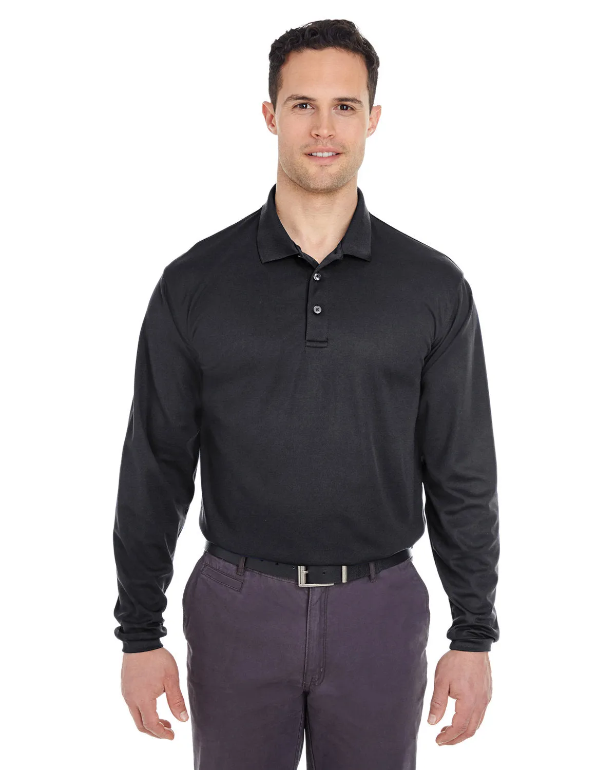 UltraClub 8210LS Polo Adulte à Manches Longues en Maille Piqué Fraîche et Sèche