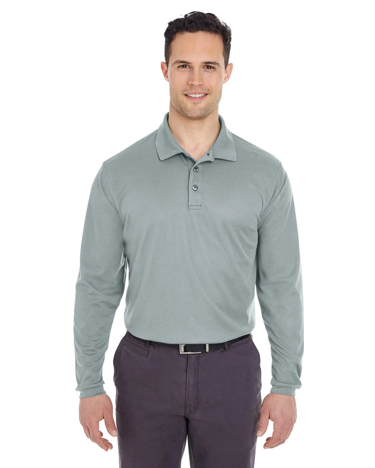 UltraClub 8210LS Polo Adulte à Manches Longues en Maille Piqué Fraîche et Sèche