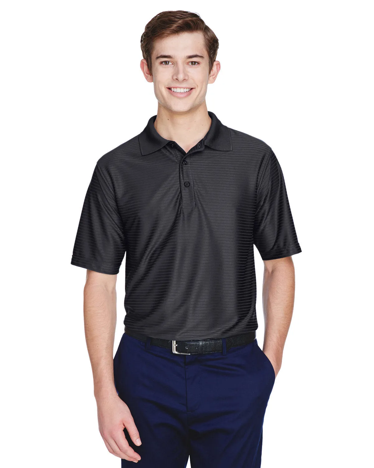 UltraClub 8413 Polo de Performance à Rayures Tonales pour Homme Frais et Sec Elite