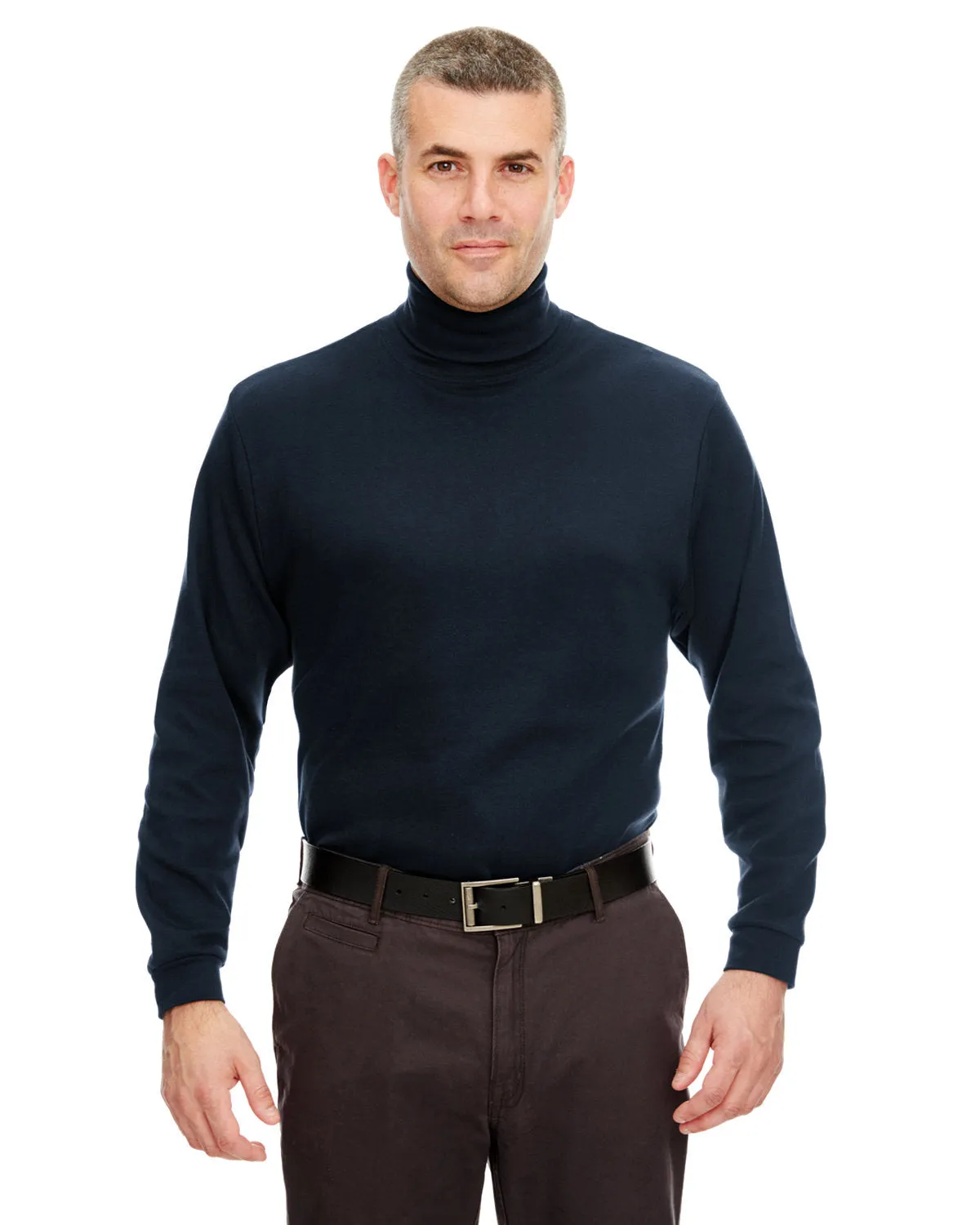 UltraClub 8511 Pull col roulé à manches longues pour adulte en maille égyptienne