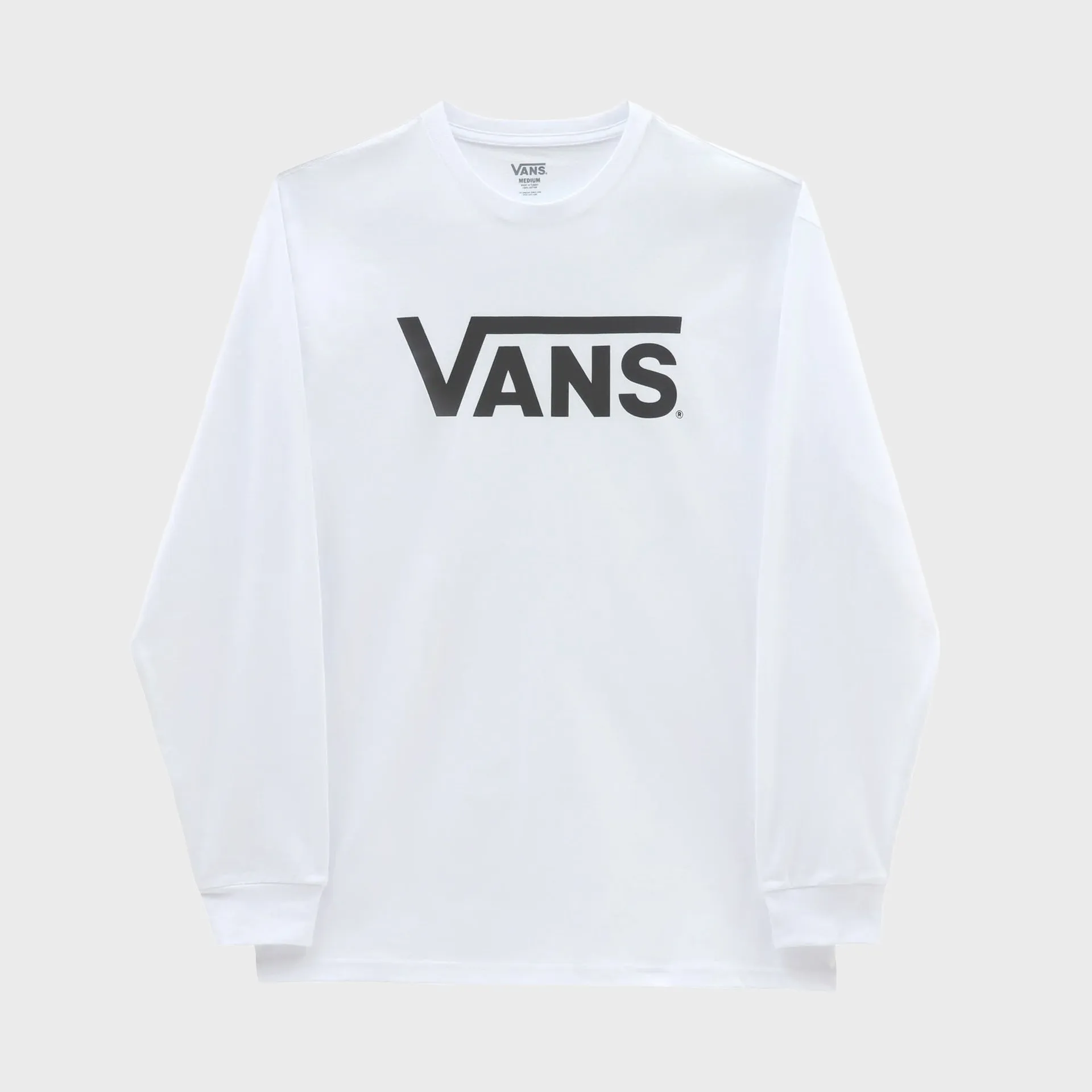 T-shirt manches longues classique pour hommes Vans - Blanc/Noir