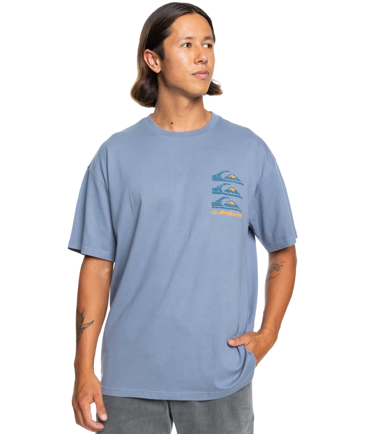 T-shirt à logos verticaux en pierre de silex