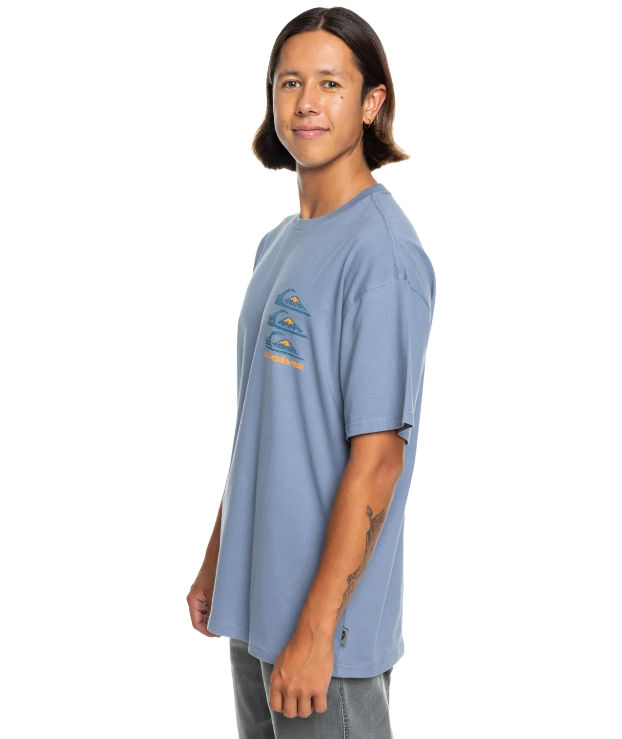 T-shirt à logos verticaux en pierre de silex