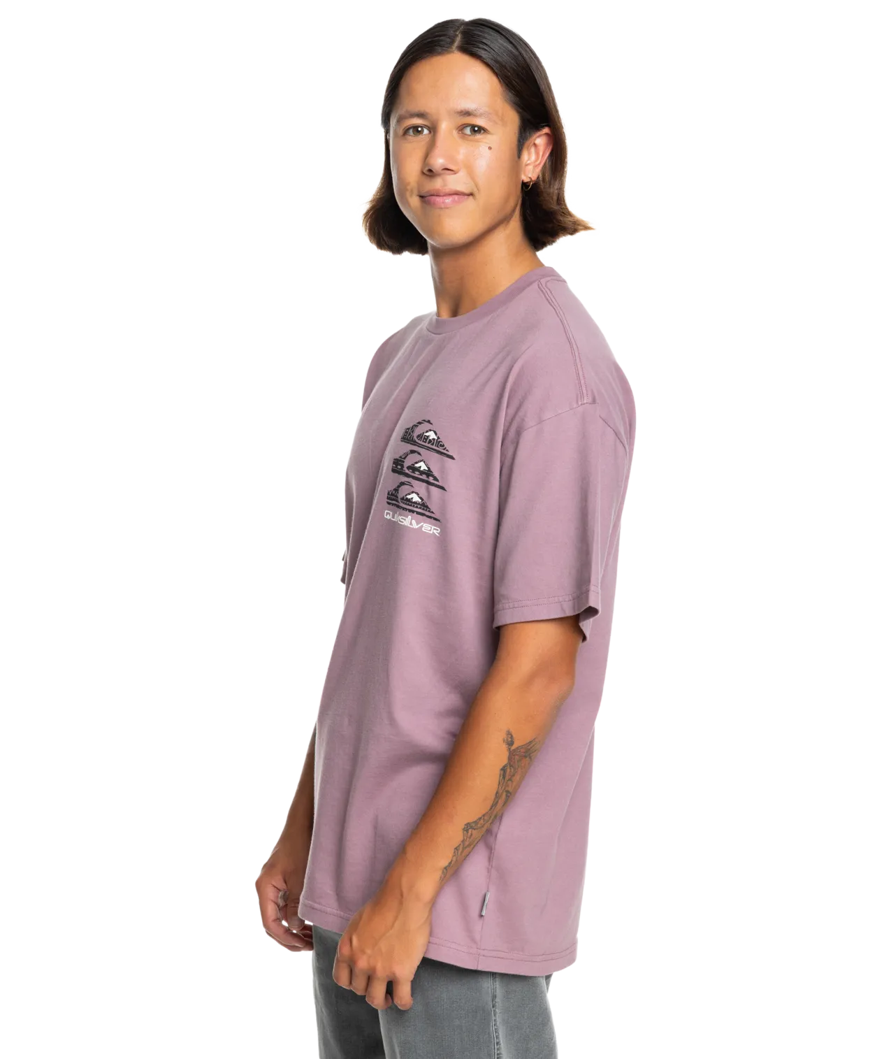 T-shirt à logos verticaux en Grape Shake