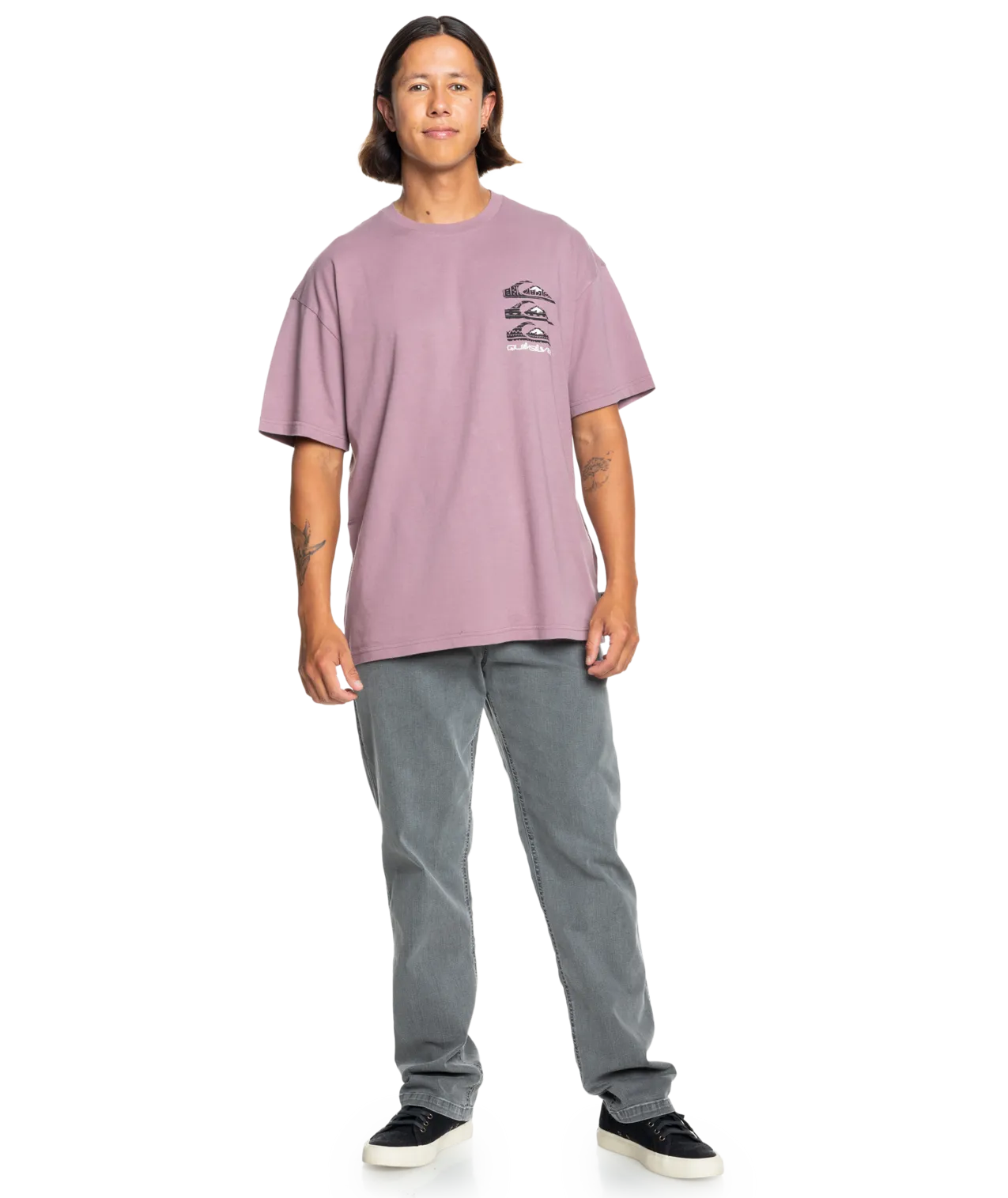 T-shirt à logos verticaux en Grape Shake