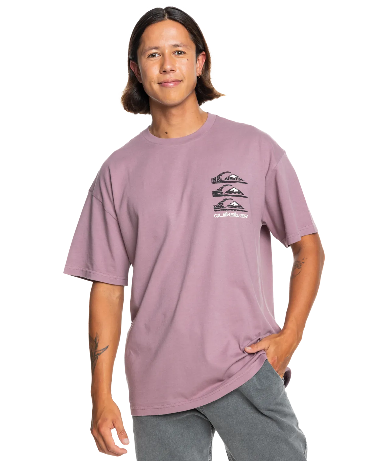 T-shirt à logos verticaux en Grape Shake