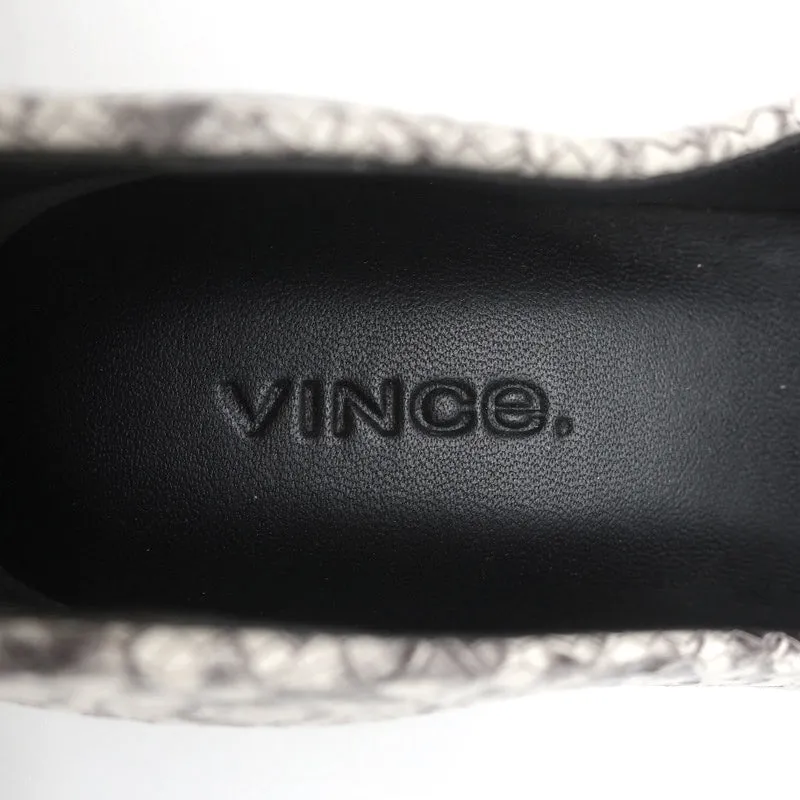 Vince Loafers Paz Gris/Crème Cuir Imprimé Serpent Taille 7 Mocassins à Enfiler