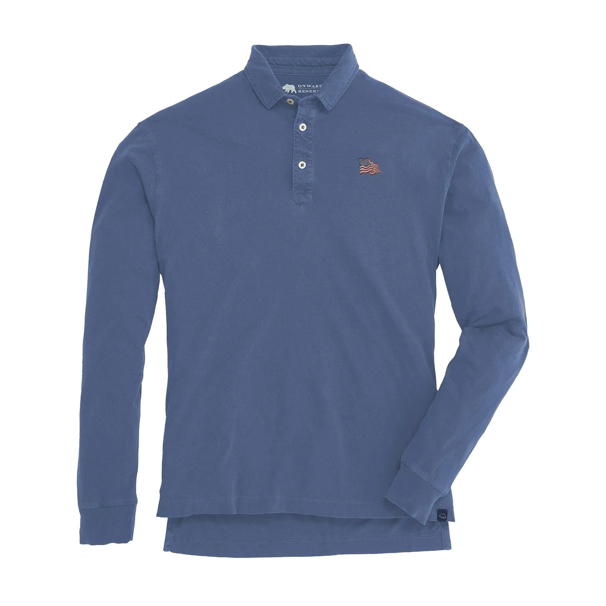 Polo à manches longues Vintage Flag Perry - Indigo vintage