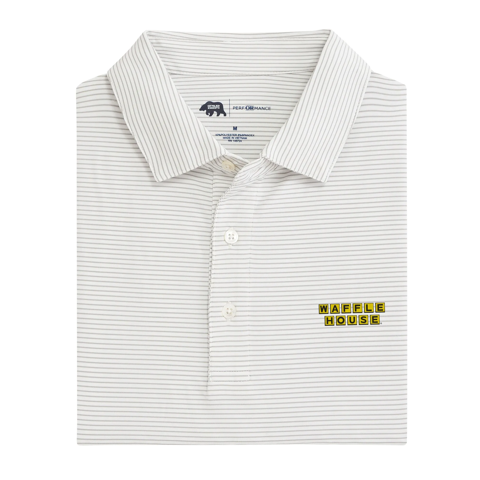 Polo de performance Birdie Stripe Waffle House - Gris Mirage