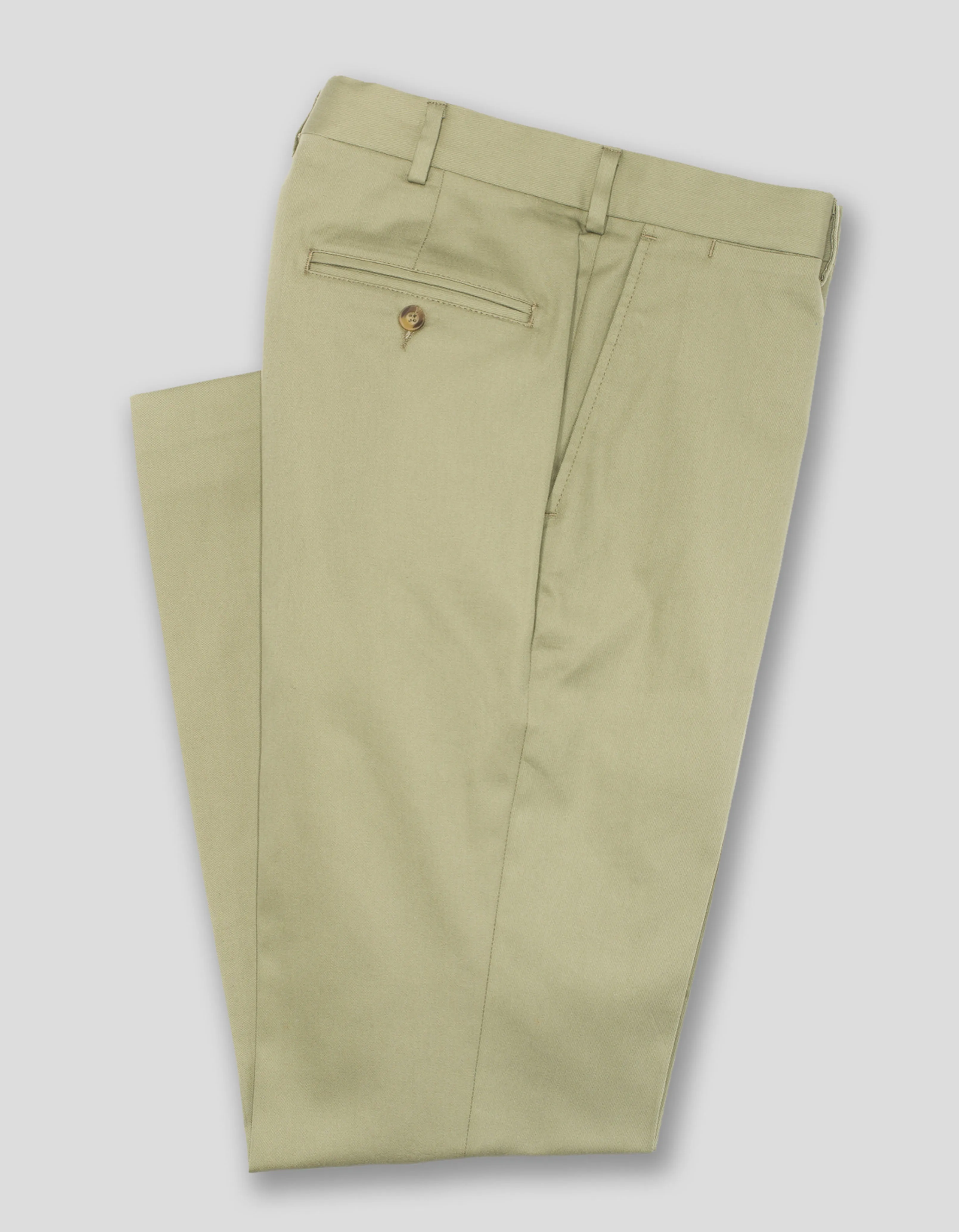 PANTALON CHINO EN SERGE LAVÉE COUPE CLASSIQUE - SAUGE
