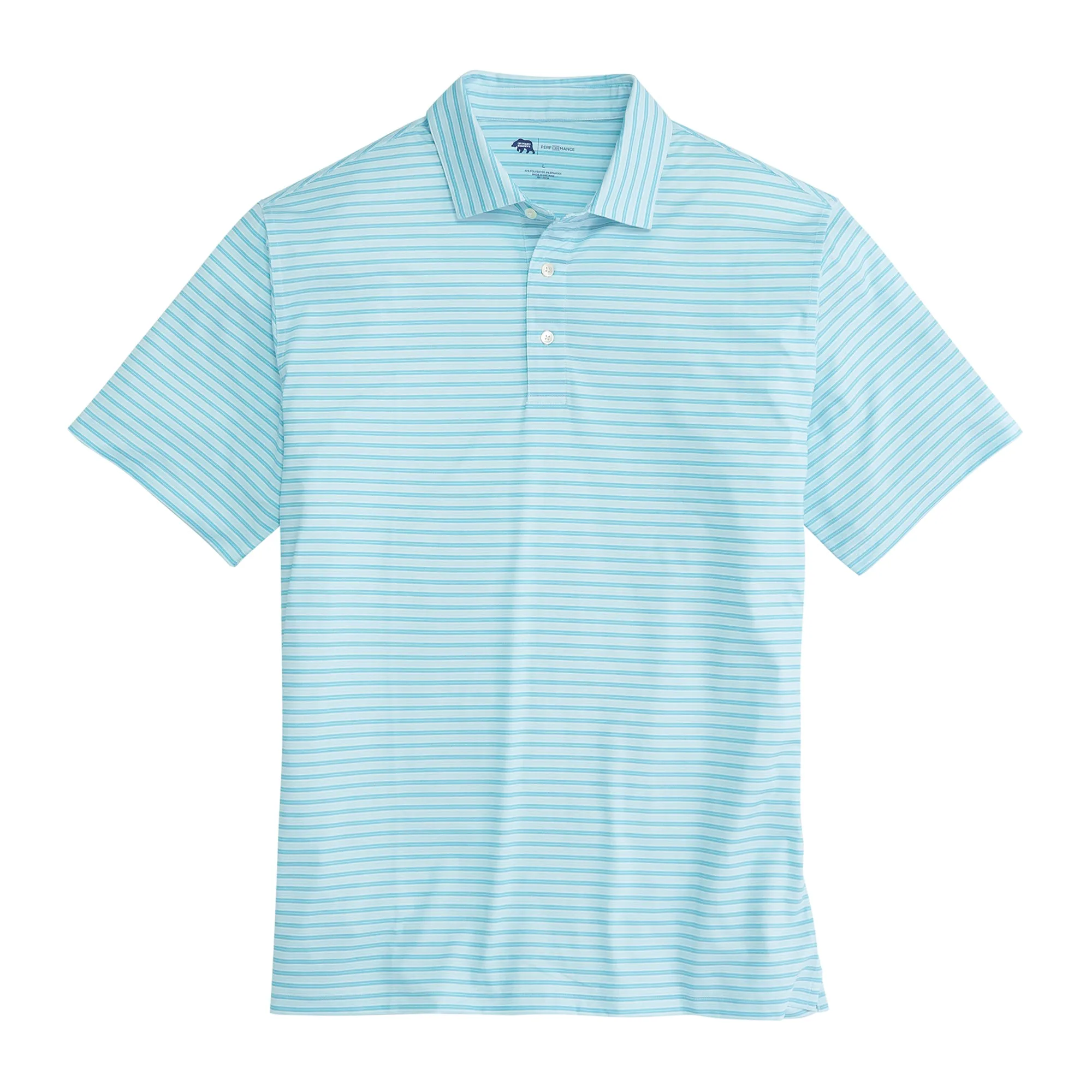 Polo Performance à Rayures Wedge - Bleu Cabana