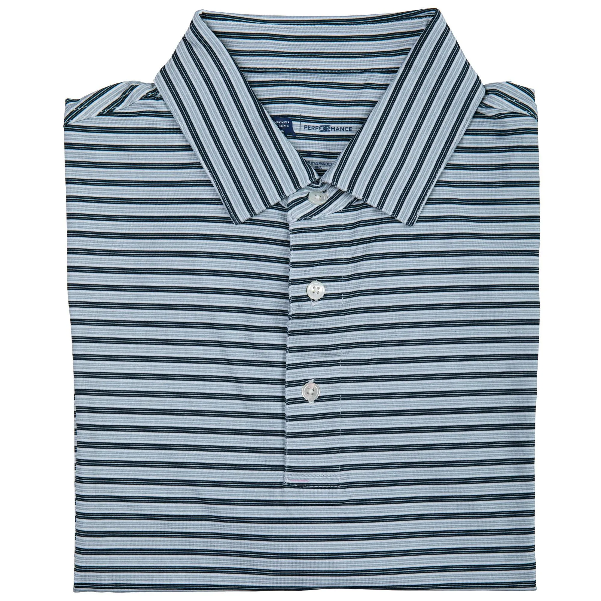 Polo Performance à Rayures Wedge - Bleu Universitaire